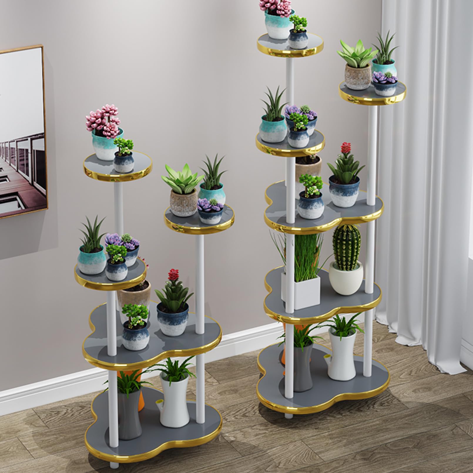 Étagère pour plusieurs plantes afin de maximiser la lumière