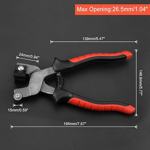 Miniatura 7 de Alicates de corte de azulejos con hoja de repuesto, pinzas de azulejos de 8 pulgadas con barra rompedora de plástico y pinzas de mosaico con ruedas