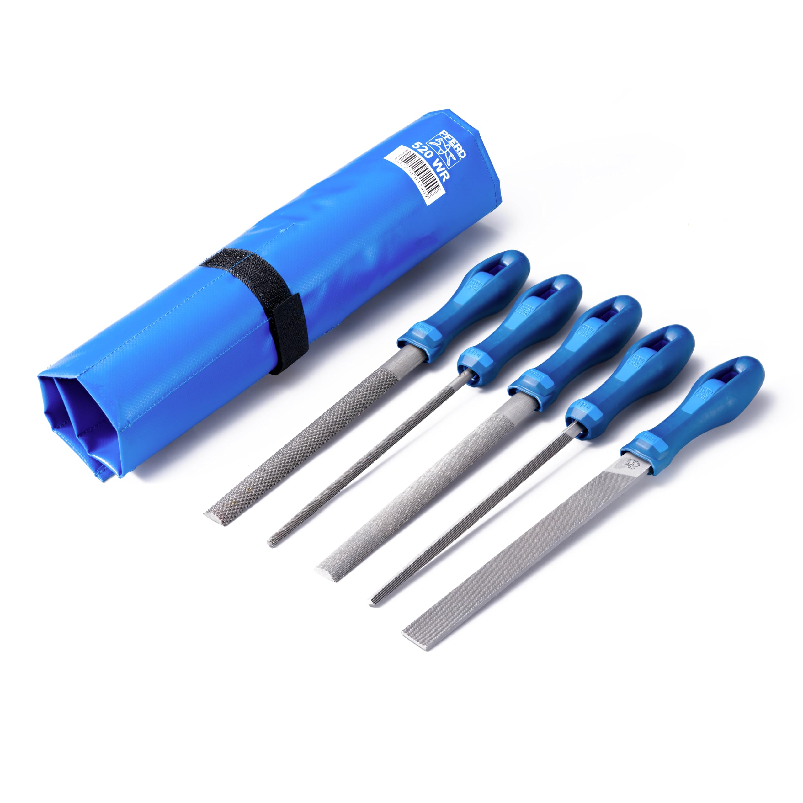 PFERD TOOLS Werkstattfeilen-Set in PVC-Rolltasche, 5 Feilen, 200mm, 11800520 - für ein umfassendes Anwendungsspektrum geeignet
