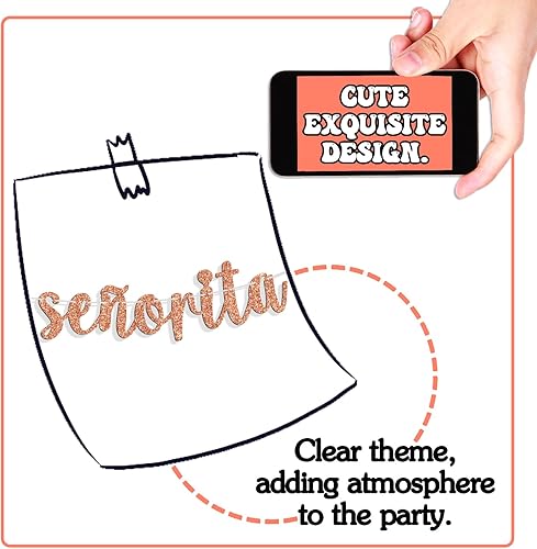 Miniatura 6 de A Little Señorita Banner para fiesta mexicana revelación de género baby shower, suministros de decoración de fiesta recién nacida, purpurina dorada