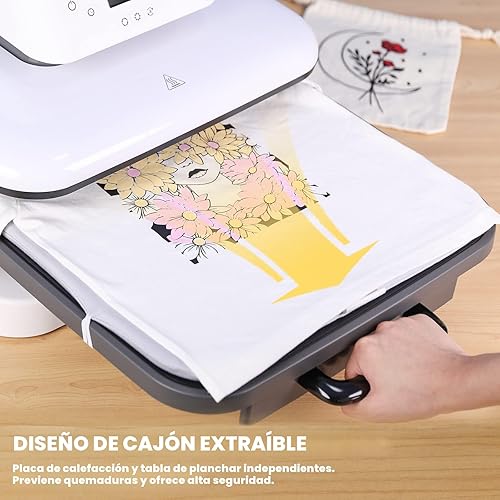 Miniatura 5 de HTVRONT - Prensa de calor automática e inteligente de 15x15 para camisetas con liberación automática, prensa profesional para proyectos