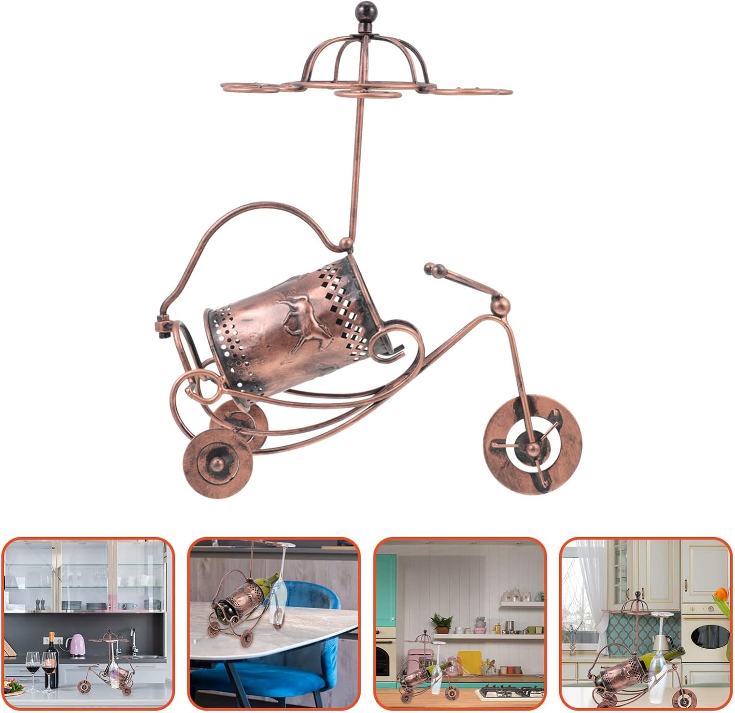Hemoton 1pc Unique Wine Holder Light Brown Desktop Wine Rack for Home Bar Dining Room Decoration Creative Bottle Organizer