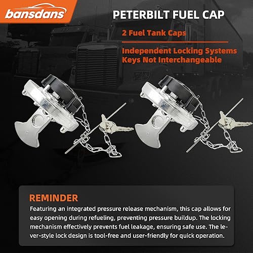 Miniatura 6 de 2 tapas de combustible diésel con bloqueo 11-04859-100 de 4 pulgadas, tapa de tanque de combustible de aluminio estilo palanca con llave para