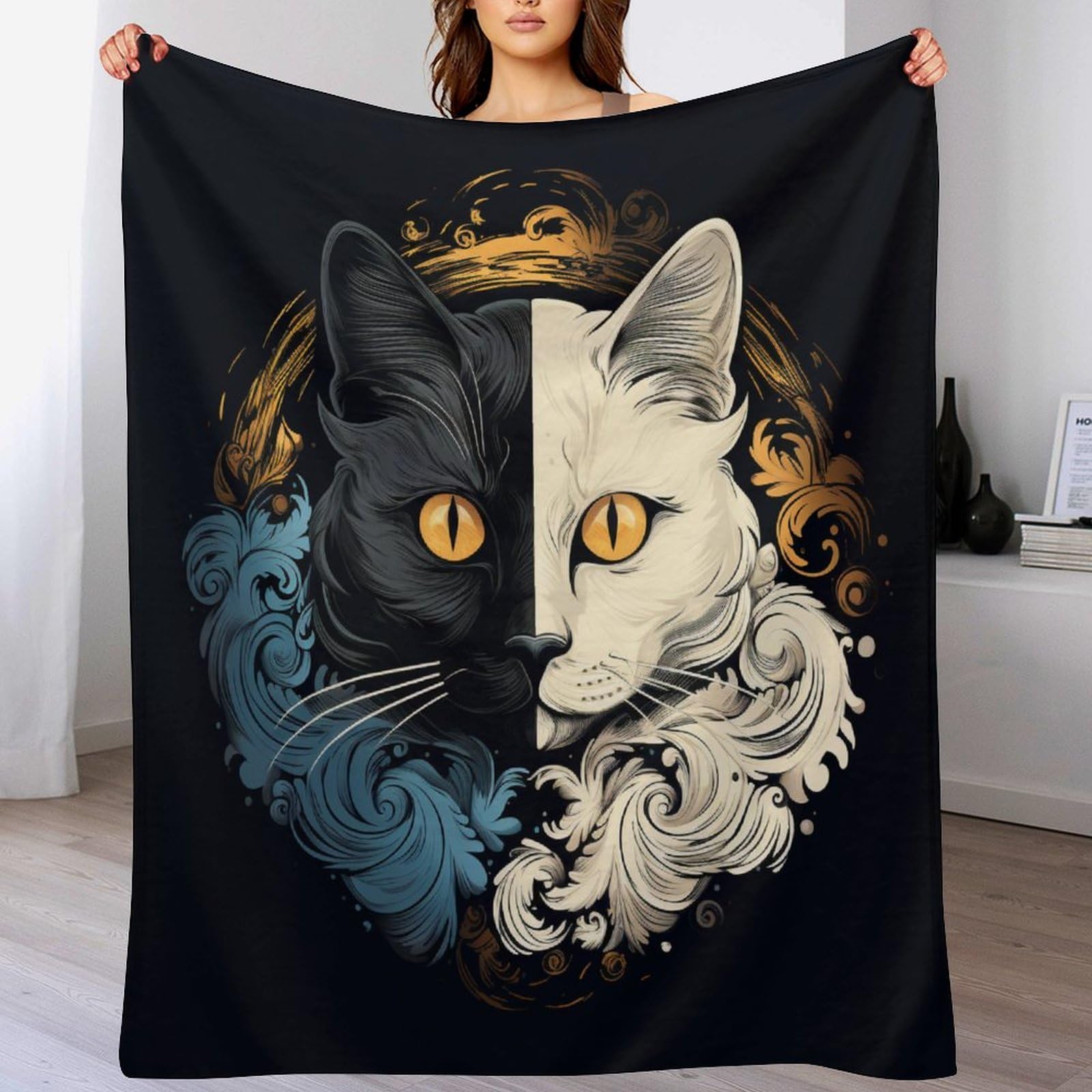 Chat canape couverture polaire flannel douce contre poils et griffures 130x150
