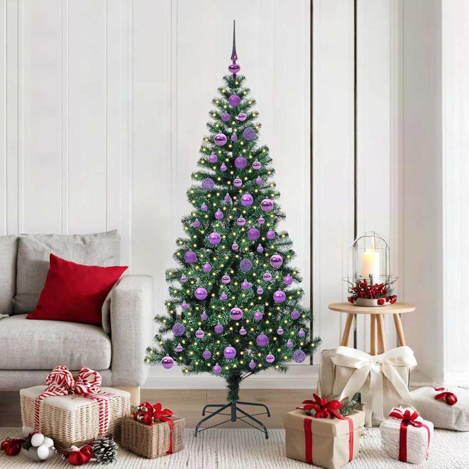 Árbol de Navidad artificial verde Tidyard YFXQY-3396768ES robusto de alta densidad