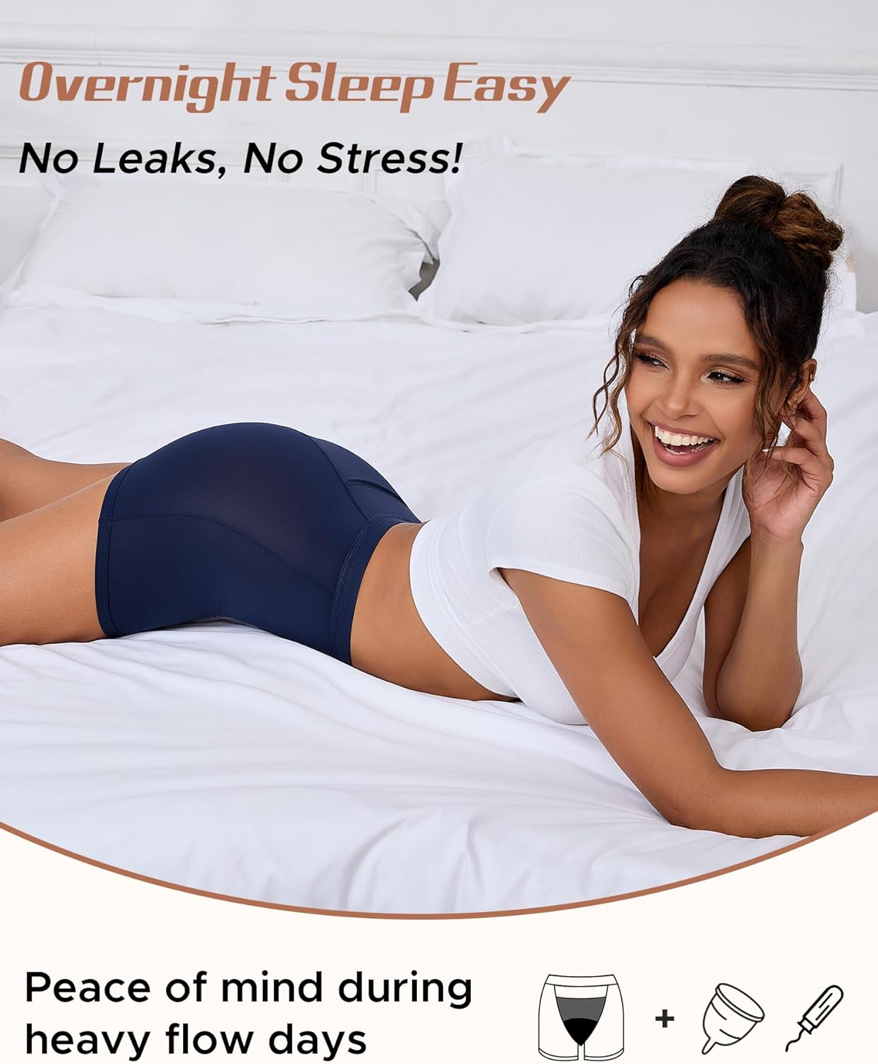 INNERSY Period Boxer for Women High Waisted Leak Proof Postpartm Menstrual Mesh BoyShorts Panties Underwear 3-Pack - Image 5