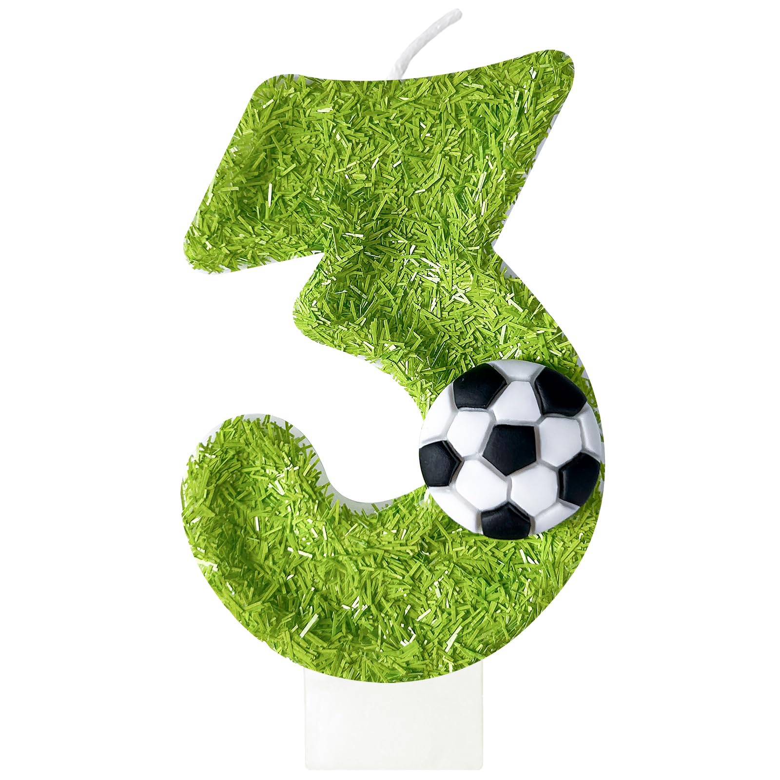 JonesLi 3rd Birthday Candles，Soccer Birthday Decorations，Suitable for Girl and boy Cake Toppers, Wedding Cakes, Anniversaries, Party Celebrations,