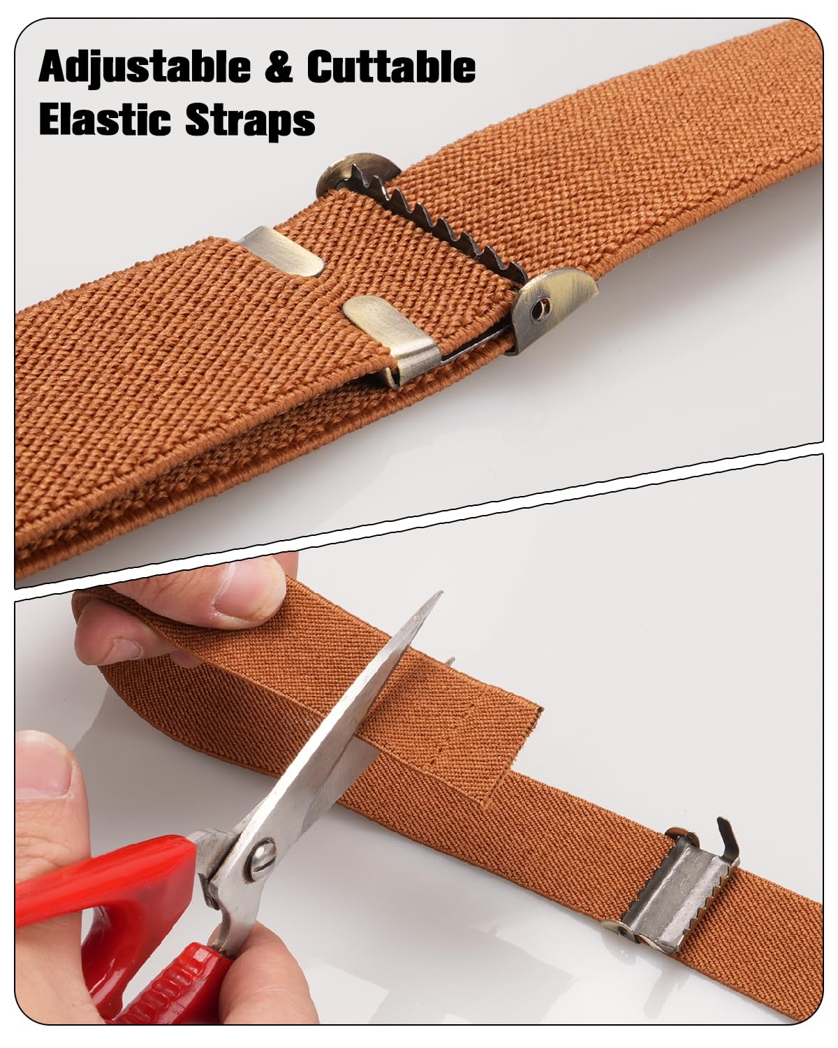 JinRuiKJ Tirantes de cuero para hombre, tirantes elásticos ajustables en Y para hombre, 2 tipos de clips de metal disponibles