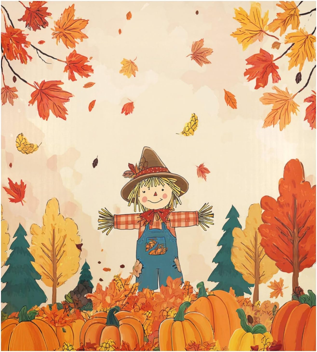 Autumn Scarecrow Dishwasher Magnet Cover Magnet Door Panels Home Cabinet Appliances Stickers for Wash Machine Dryer 23x26in