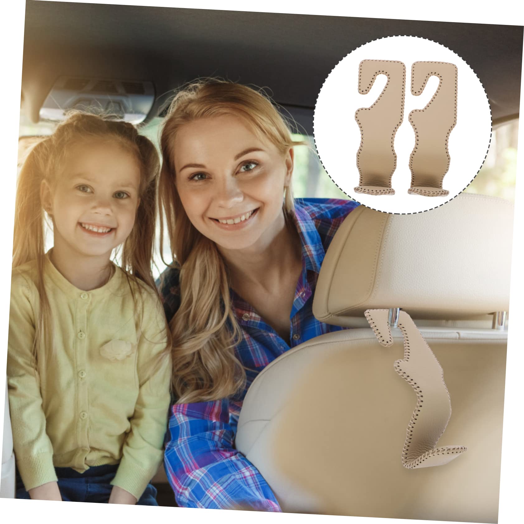 PRETYZOOM 2Pcs Car Seat Headrest Hooks Durable Hangers for Organizing Handbags Schoolbags Umbrellas More Space Saving Car Storage for Neat
