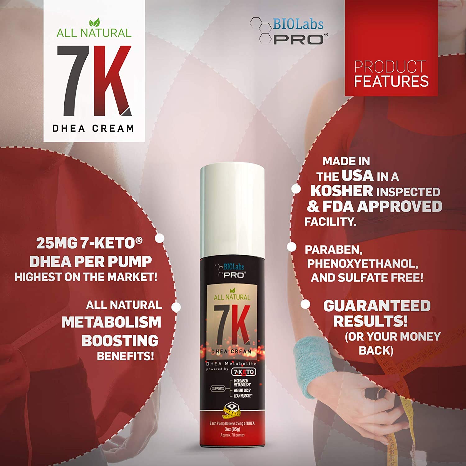 7-Keto dhea - Fat Burner - Natural 7K Dhea Cream - Metabolism Support - Maximum Strength Dhea Used by Men and Women for Lean Muscle and Fat Loss Support — Amazon image 2