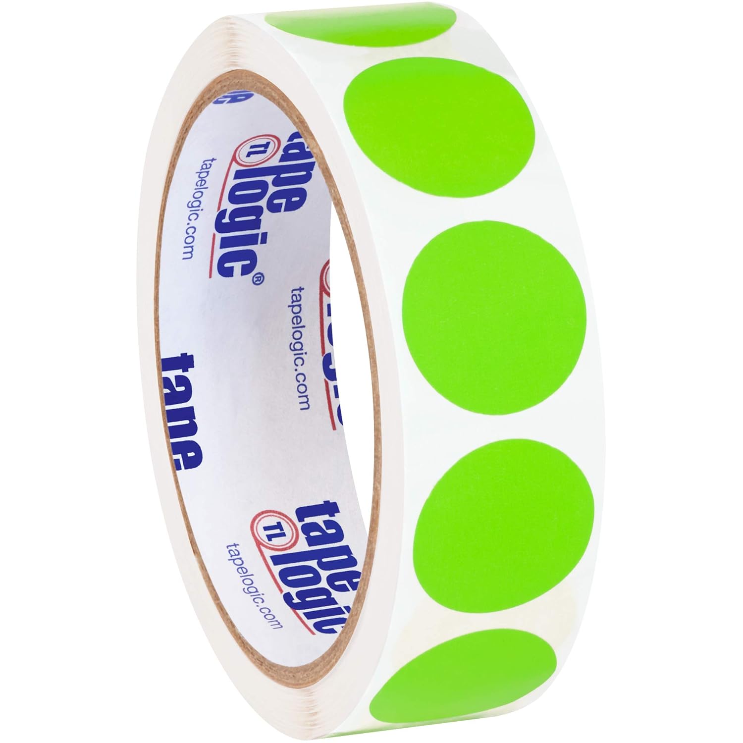 Partners Brand PDL611J Tape Logic Inventory Circle Labels, "1", Fluorescent Green (Pack of 500)