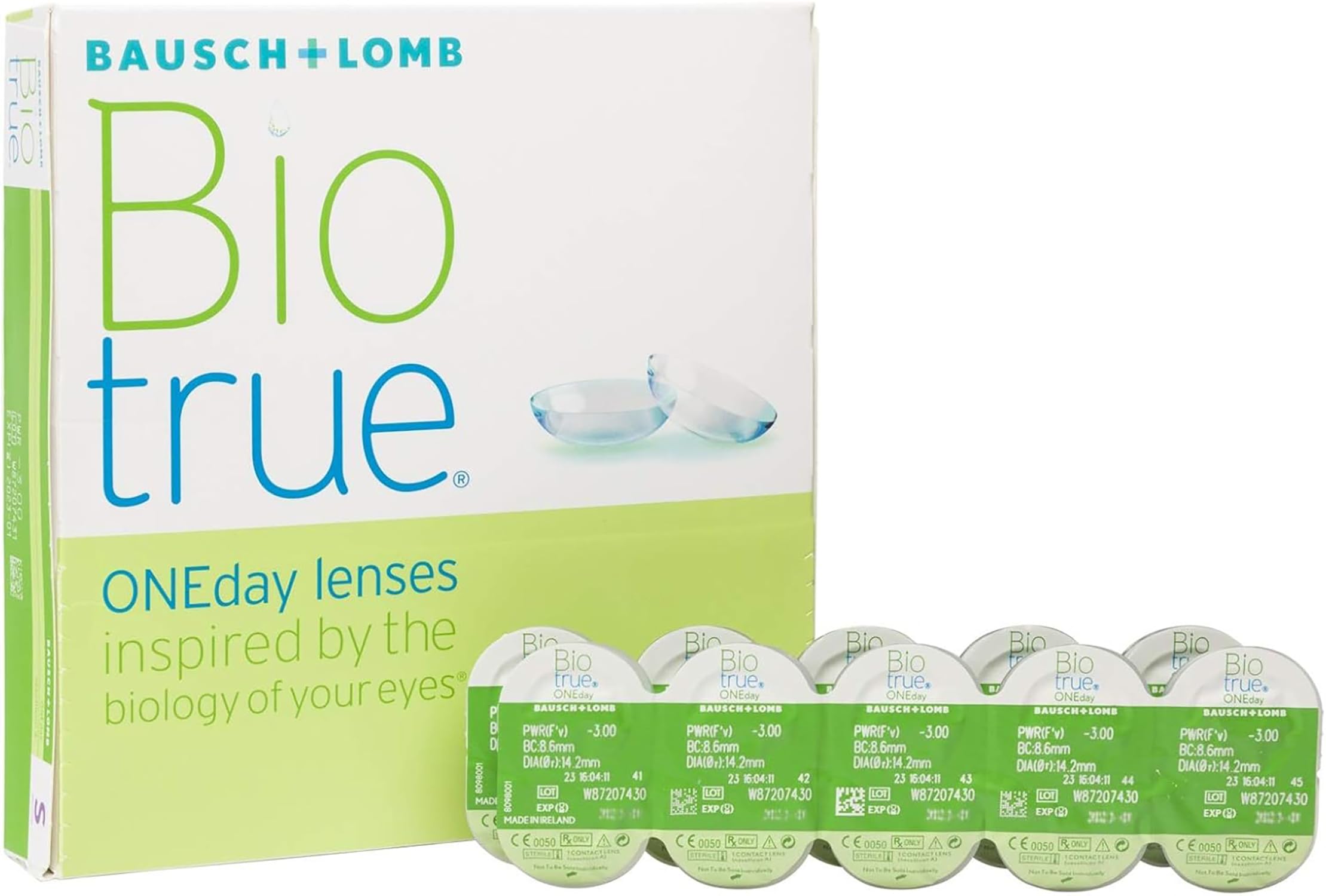 Biotrue ONEday Lenti a Contatto Giornaliere Correttive, 90 Lenti, BC 8.6 mm, DIA 14.2 mm, -8.0 Diopt