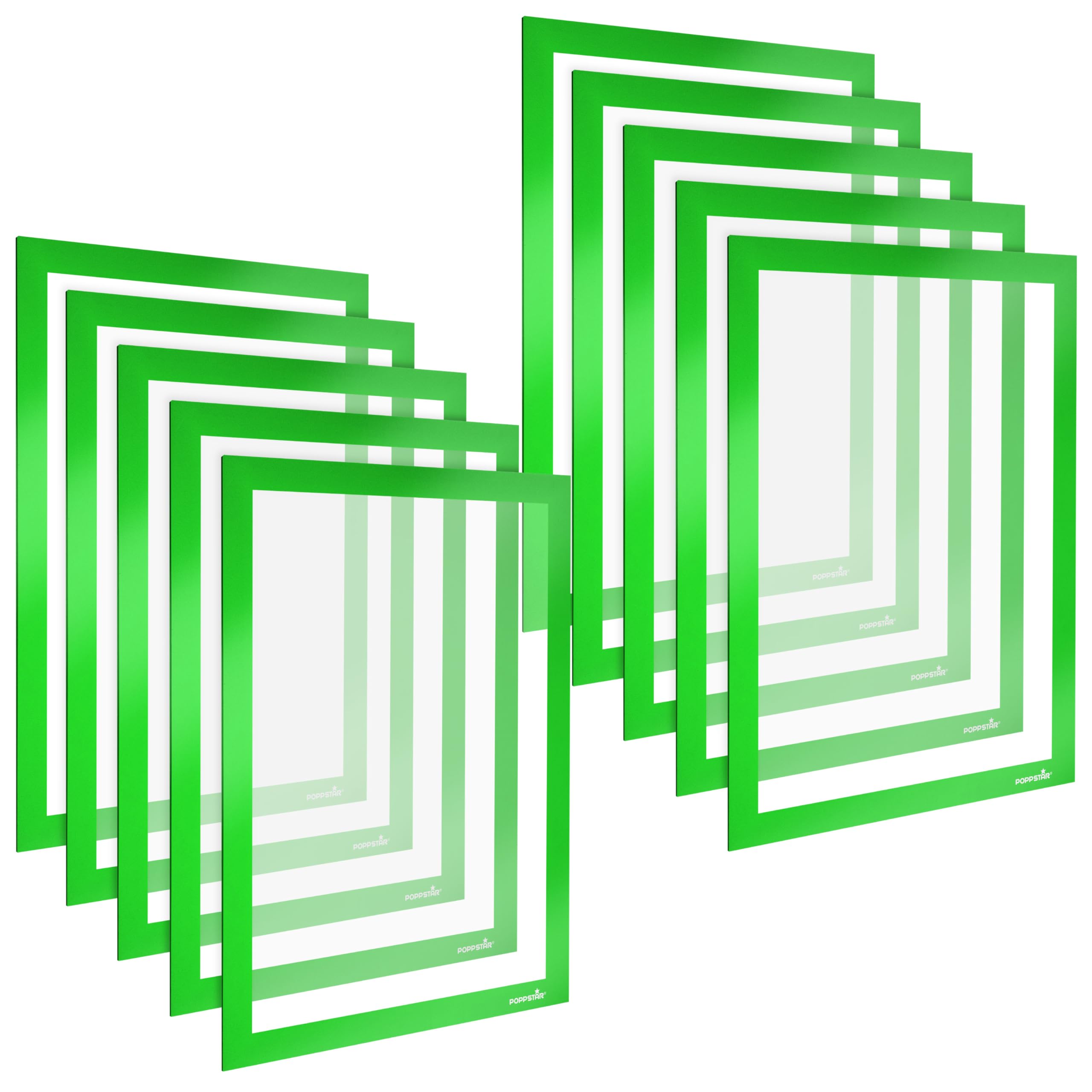 POPPSTAR self-adhesive magnetic frame A4 with magnetic closure, green, 10 pieces
