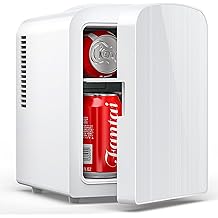 Electactic 4L/6 Cans Mini Fridge, Portable Compact Refrigerator, Small Skin Care Fridge, Food and Drinks, Small Cooler for Bedroom, Dorm, Car, Office, White