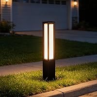 SkyGlow 26" Aluminum LED Bollard Path Light - IP65 Waterproof 3000K Warm Hardwired Landscape Lighting for Driveway Garden Patio