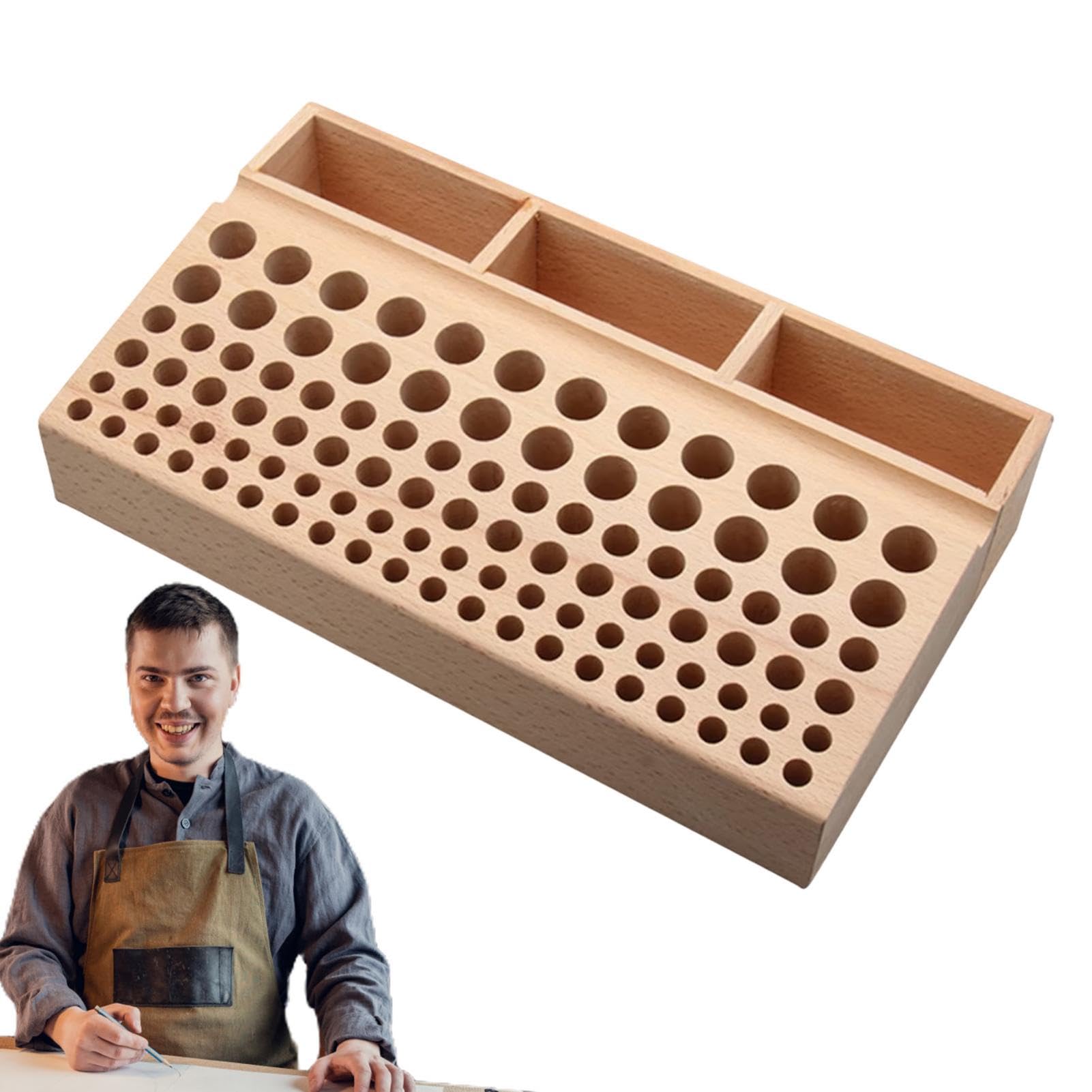 Werkzeug-Organizer Buchen-Stempel-Ständer für Prägestempel | Holz Ledergeräte Halter Ständer Für Frauen Männer Zuhause Haushalt Indoor Arbeiten