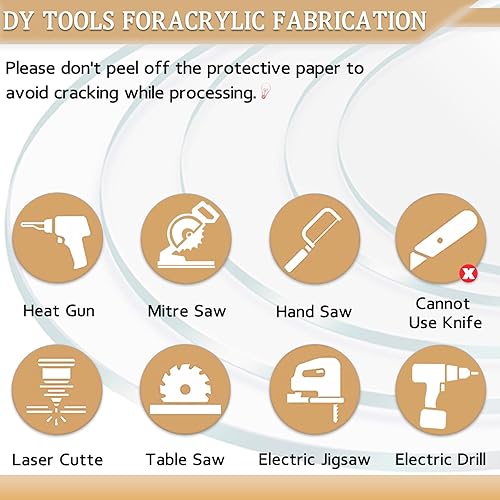 Miniatura 4 de 2 hojas acrílicas circulares transparentes de 18 pulgadas, hojas de plexiglás de 12 pulgadas de diámetro redondas para discos de pasteles, mesa de