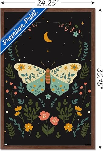 Miniatura 3 de Trends International Cozy Joy - Boho Butterfly Wall Poster, 22.37" x 34.00", Mahogany Framed Version