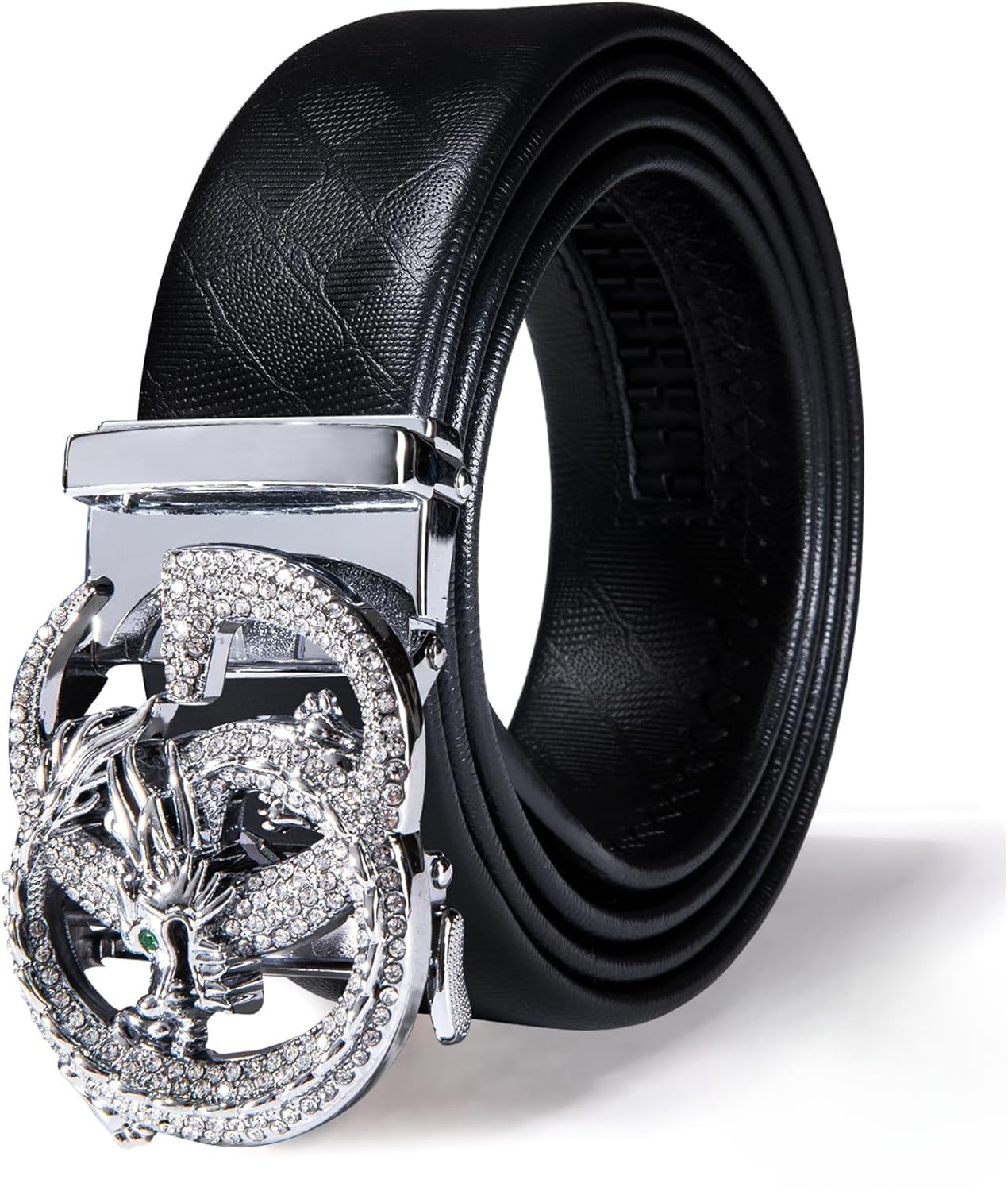 Designer 1 3 8 Genuine Leather Belt Men Business Animal Ratchet Automatic Executive Classic Gift