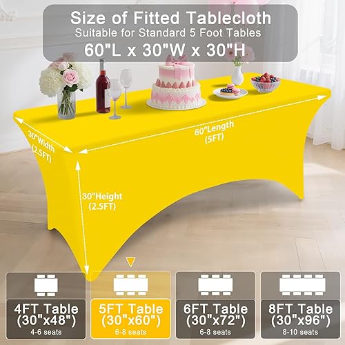 Miniatura 230 de Smiry Paquete de 2 manteles de elastano de 6 pies, elásticos ajustables, lavables y sin arrugas, rectangulares para mesa de patio, para exteriores,