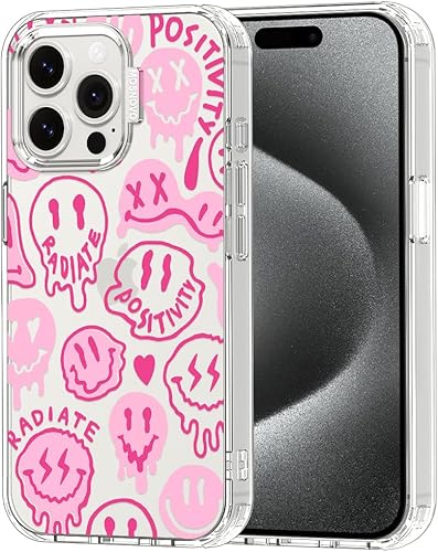 MOSNOVO Buffertech - Funda compatible con iPhone 15 Pro Max, impacto de caída de 6.6 pies, tecnología antidespegable, funda transparente de