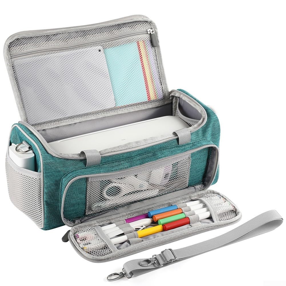 Funda de transporte compatible con Cricut Joy Xtra y accesorios, para máquina Cricut Joy antiarañazos, con múltiples bolsillos con espacio para máquina, cuchillas y adaptadores (gris)