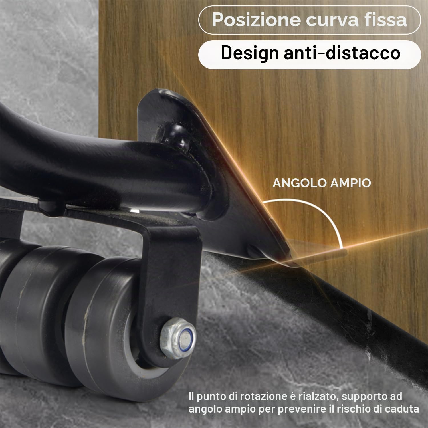 Kit Sposta Mobili con Ruote, 5 Pezzi Ruote Girevoli per Spostare Mobili, Carico Fino a 400kg, Rotelle per Mobili Pesanti, Sollevatore Mobili, Ruote per Carrello con Freno, Rotelle per Lavatrice