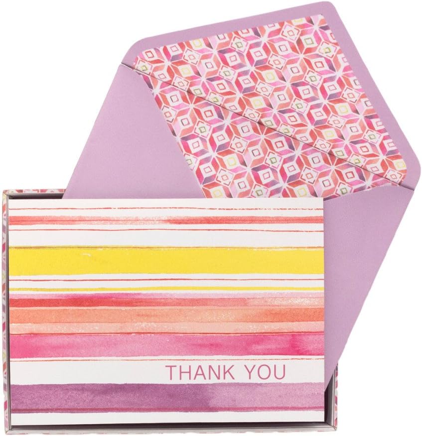 Eccolo Many Thanks Boxed Notes, Pink Watercolor (QD515)
