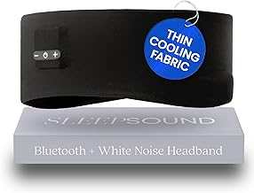 SleepSound Loose-Fitting Bluetooth Sleep Headband Speakers for Sleeping, Soft Headphones for Sleeping On Side, 20 Hr Battery, Wireless Sleep Headphones, Snoozeband Headband Earphones for Side Sleepers
