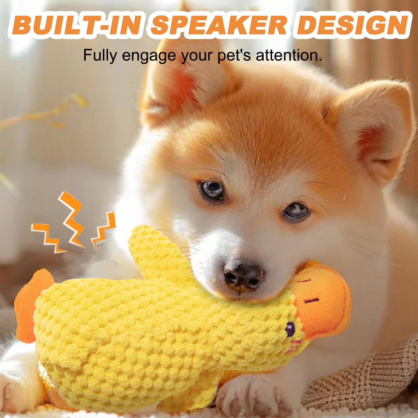 FOSDICK 1 Piece Calming Duck Dog Toy, Soft Plush Quack Quack Duck Dog Toy, Bite Resistant Dog Toy Duck - Image 3