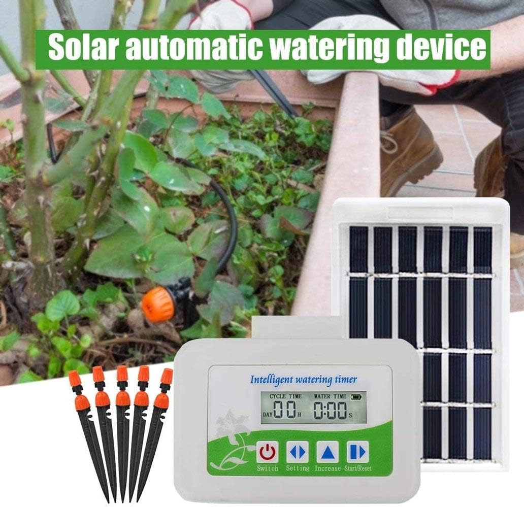 Solar Energy Automatic Watering System, Upgrade Smart Water Pump Automatic Drip Irrigation Kit Self Watering System with Timer, Garden Automatic Watering Device for Potted Plants Flower Vegetables : Patio, Lawn & Garden