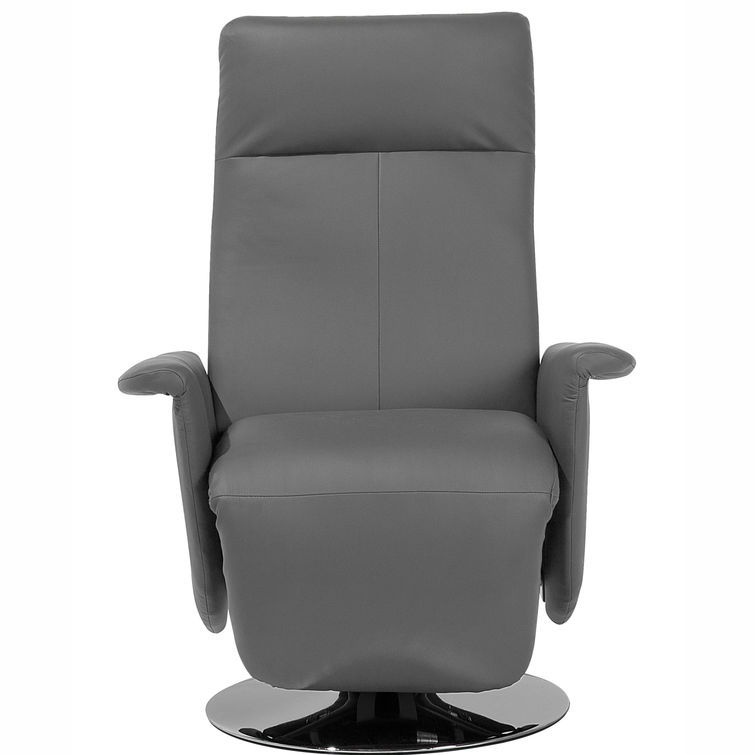 Eleganter Wohnzimmer Sessel Kunstleder grau elektrisch verstellbar Prime