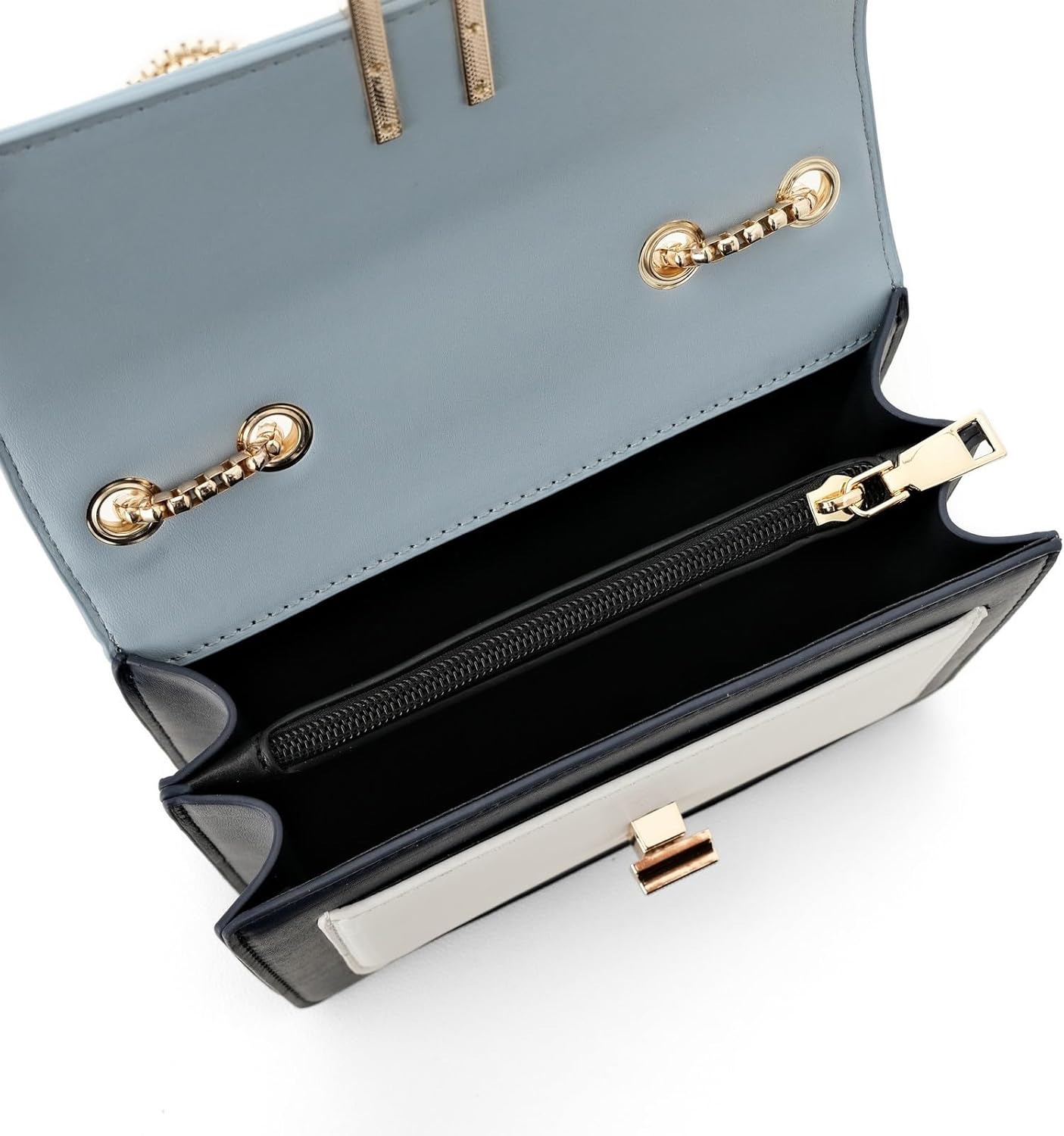 Color-Block Crossbody Bags for Women Leather Cross Body Purses Cute Designer Handbags Shoulder Bag Medium Size - Image 5