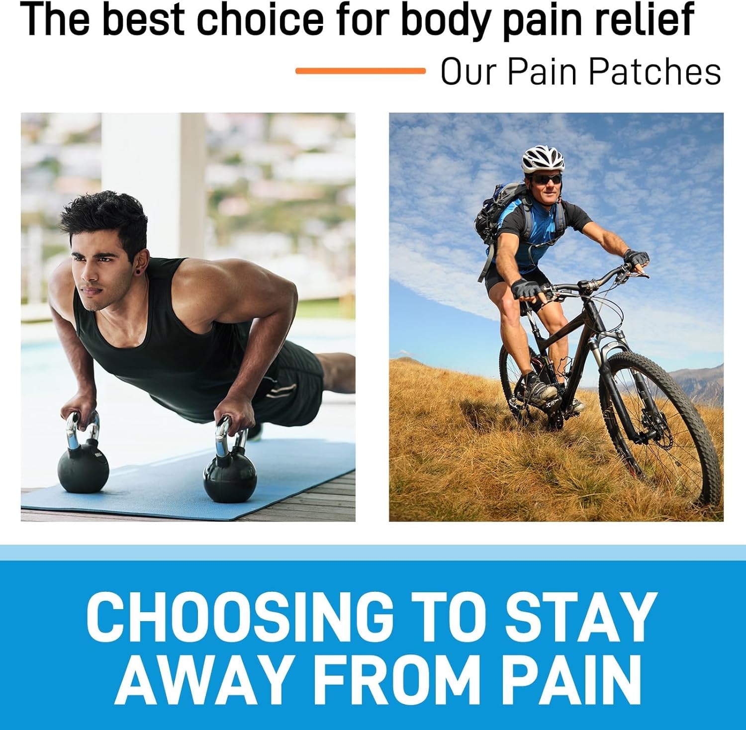 Reusable Pain Relief Patches for Sore Muscle, Includes 3 Adhesives, 1 Patch & 1 Carry Bag, Pain Patches for Neck, Back,Foot, Knee etc, Large&Fast Acting, Easy Adhesive Application Pain Patch-0304