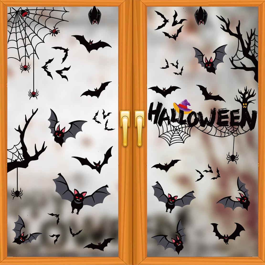 DeryArcle 4 Sheet Halloween Window Stickers Decoration, Scary Decorative Silhouette Window Clings - Image 3