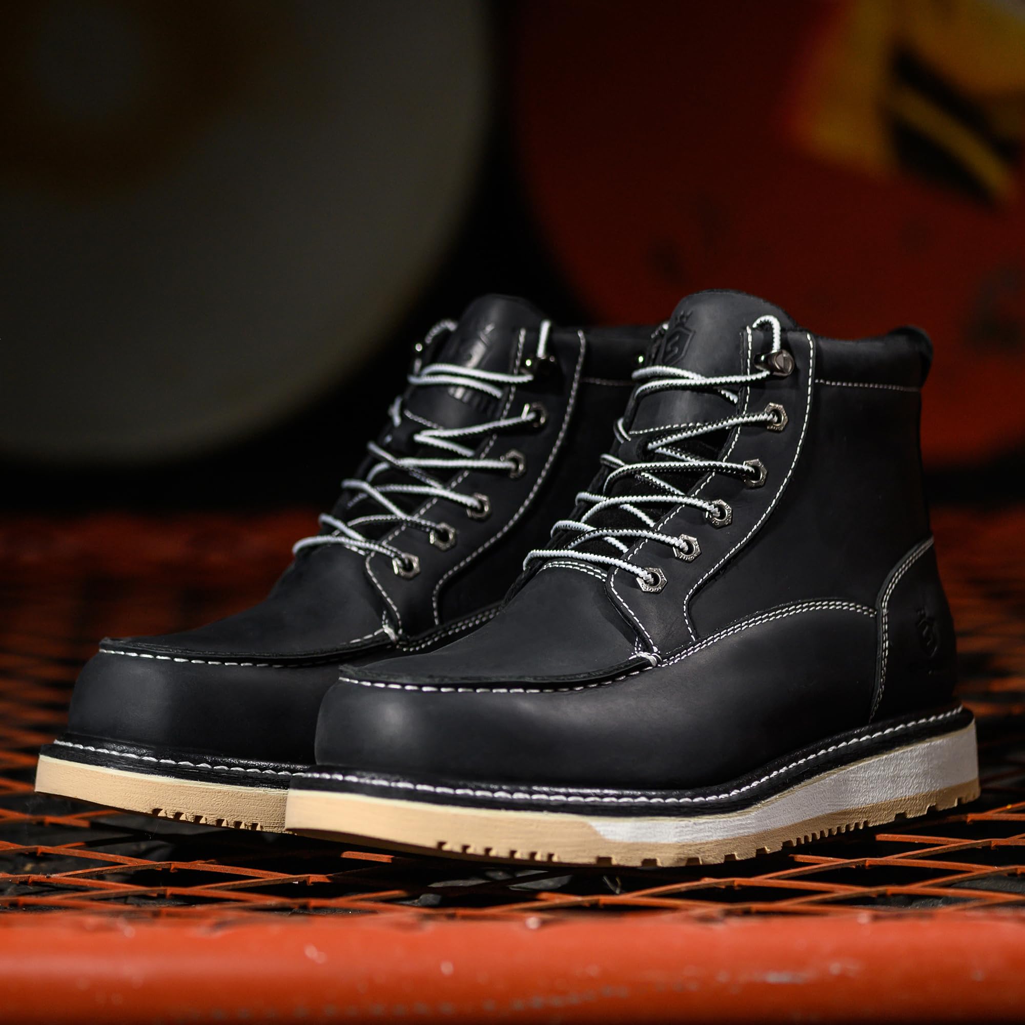 SL-Saint Stivali a mano con punta morbida e impermeabile Goodyear-welted 6'' Nero/Marrone