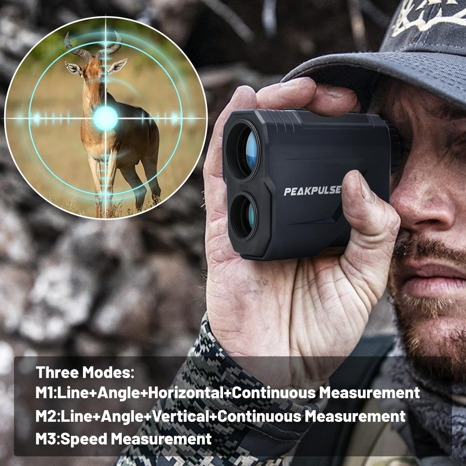 Hunting Range Finder 1700 Yards Rangefinder for Hunting Hunter 7X Magnification Rechargeable Angle Compensation Speed Scan Clear Accuracy Distance Vertical Horizontal Bow Archery