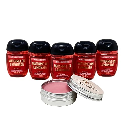 Bath & Body Works Limonada de sandía 5 mini geles de manos con un bálsamo labial de fresa