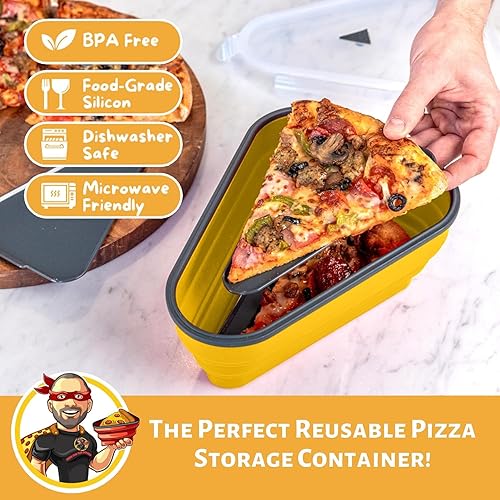 Miniatura 2 de El Paquete de Pizza Perfecto™ - Contenedor Reutilizable de Almacenamiento de Pizza con 5 Bandejas de Servicio Aptas para Microondas - Contenedor