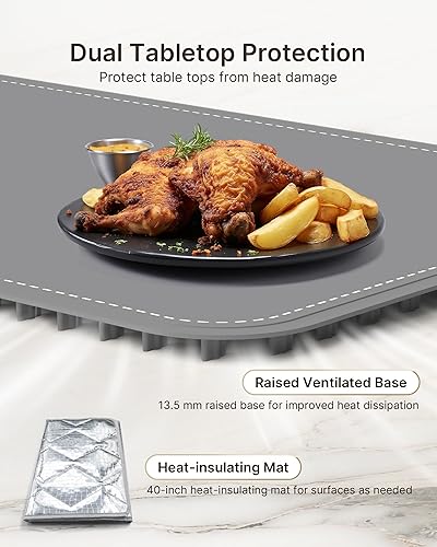 Miniatura 6 de Warming Mat for Food-Extra Large (40x15 Inches) -Electric Silicone Food Warmer Trays for Chafing Dishes & Buffet7 Temperature Settings, 8H