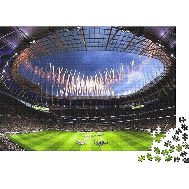Rompecabezas de 1000 Piezas con Vista Interior del Estadio y espectáculo de Fuegos Artificiales…