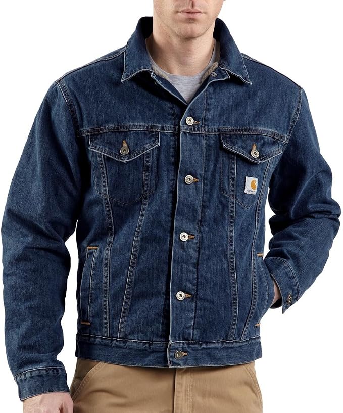 Carhartt Jacke Denim Jeans Sherpa Lined : Amazon.it: Abbigliamento