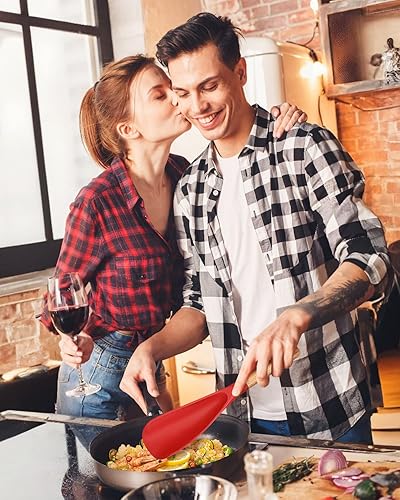 Miniatura 7 de Cuchara de cocina y raspador para utensilios de cocina antiadherentes, ideal para cocinar y servir silicona mate duradera sin BPA, cuchara