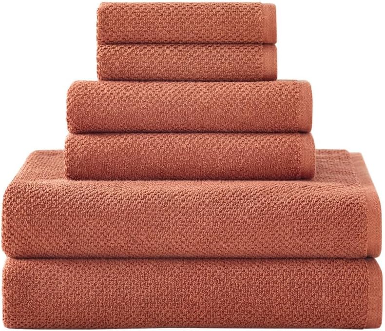 Under The Canopy Organic Cotton Textured Towels - Terracotta - 2 Bath Towels