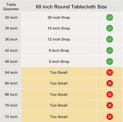 Miniatura 2 de joybest Paquete de 6 manteles redondos de poliéster de 60 pulgadas, resistentes a las manchas y a las arrugas, lavables, para bodas, fiestas,