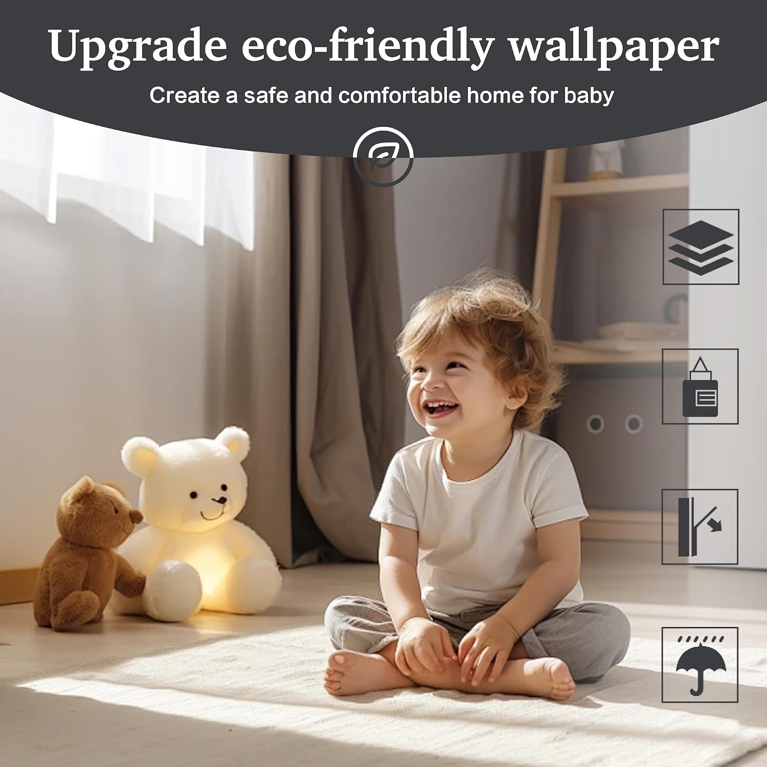 Dimoon 17.7''x393'' Peel and Stick Wallpaper Dark Grey Contact Paper for New Environmentally Friendly Materials Thickening Upgrade Embossed Renter Friendly Gray Wall Modern Vinyl Countertop Bedroom image 5