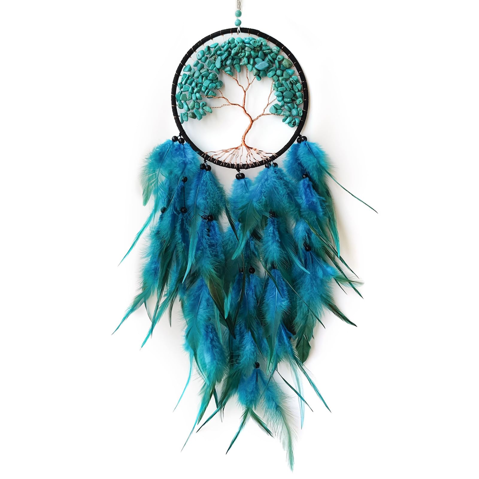 Donko Blue Dream Catcher Wall Decor Crystal Tree of Life Dream Catchers