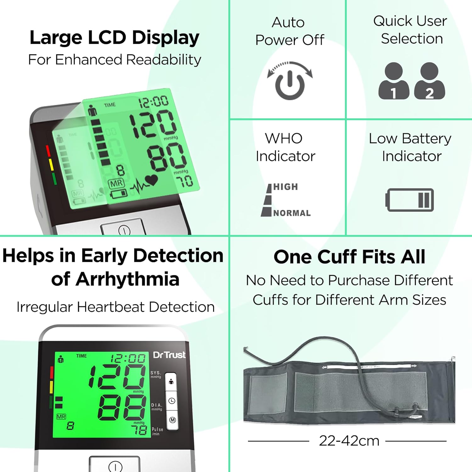 Dr Trust(USA) Goldline Talking Automatic Digital Bp Monitor Machine, 3 Color backlight (Includes Adapter, Carry Bag, Batteries)- 103 Dr Trust(USA) Goldline Talking Automatic Digital Bp Monitor Machine, 3 Color backlight (Includes Adapter, Carry Bag, Batteries)- 103