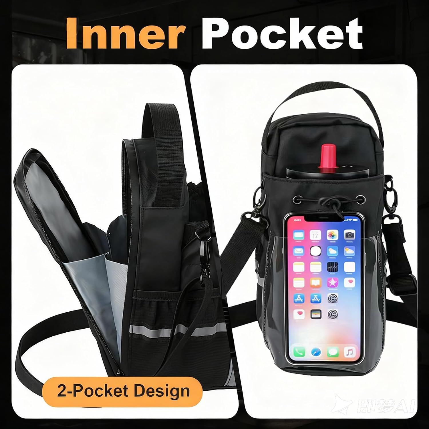 Magnetic Gym Bag for Men & Women – Strong Magnetic Water Bottle Holder & Touch-Screen Phone Pocket | Adjustable Strap Sling Bag for Gym, Travel, Sports | Keep Items Secure & Off Dirty Floors - Image 8
